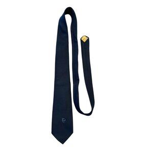 Vintage Pierre Cardin Navy Blue Necktie – Monogram Logo – 54” – 1980s–1990s